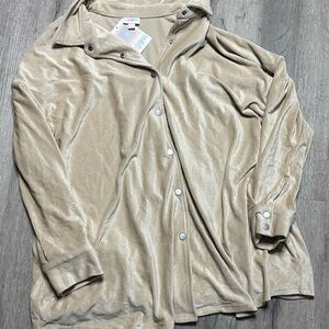3xl Lularoe Abigail shacket Corduroy Tan  Soft Stretchy Pockets Fit 24/26